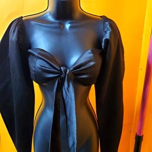 Fashionova crop top puff sleeve